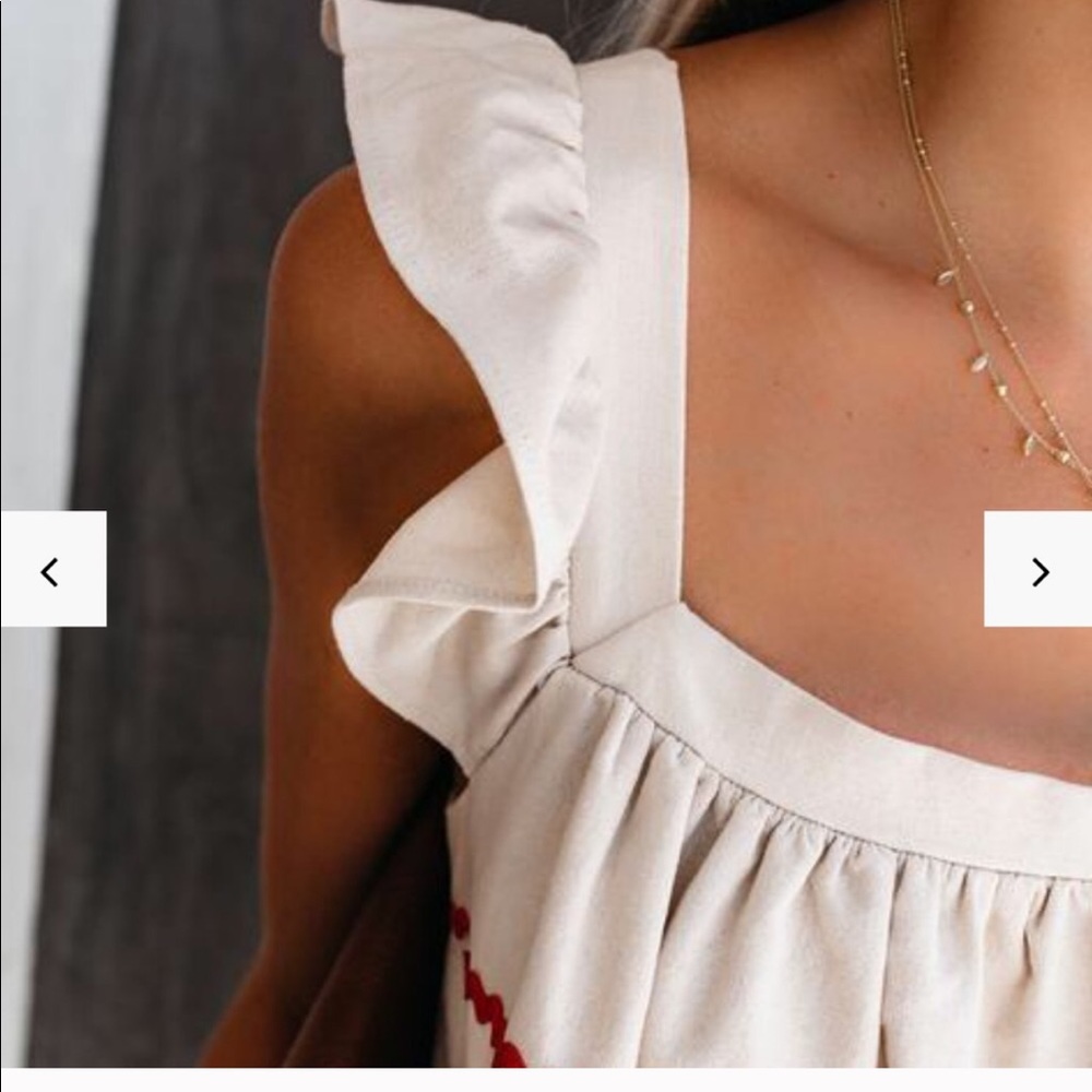 VICI | Ricrac + Ruffles Pocketed Linen Dress - Picture 5 of 16